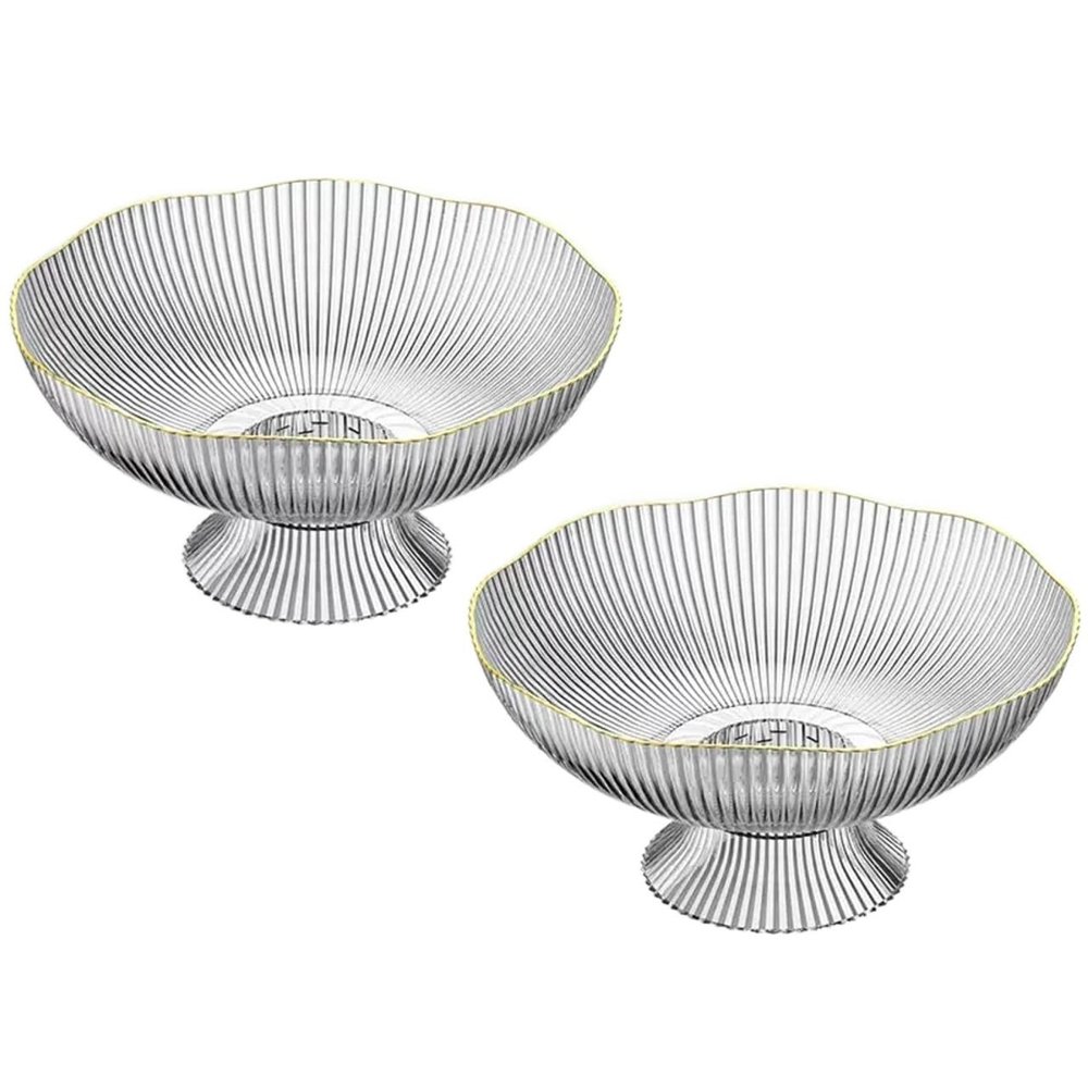 WAOCEO Fruit Bowls 2pcs Fruit Tray Home Can Be Hard Coffee Table High Value Modern Light Luxury Style Draining Tray Dried Fruit Tray Fruit Tray Fruit basket (Color : 01)