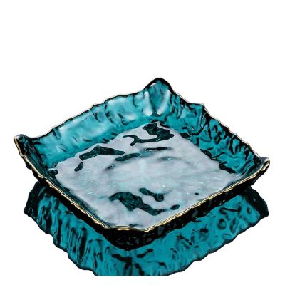 WAOCEO Fruit Bowls Quadrilateral Fruit Tray Glass Home Living Room Fruit Tray Storage Tray Outdoor Dried Fruit Tray Placement Snack Tray Fruit basket (Color : A, Size : 2 pcs)