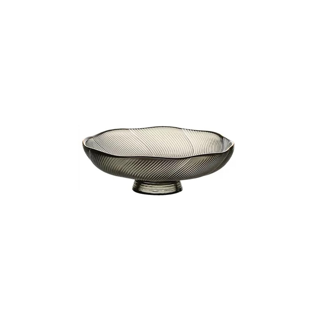 WAOCEO Fruit Bowls Glass Fruit Plate Living Room Coffee Table Household High-end Luxury Style High-end Tall Snack Plate Senior Sense of Transparent Fruit Plate Fruit basket (Color : A, Size : Small)