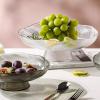 WAOCEO Fruit Bowls Glass Fruit Plate Living Room Coffee Table Household High-end Luxury Style High-end Tall Snack Plate Senior Sense of Transparent Fruit Plate Fruit basket (Color : A, Size : Small) view 3