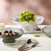 WAOCEO Fruit Bowls Glass Fruit Plate Living Room Coffee Table Household High-end Luxury Style High-end Tall Snack Plate Senior Sense of Transparent Fruit Plate Fruit basket (Color : A, Size : Small) view 4
