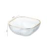 WAOCEO Fruit Bowls Fruit Plate Living Room Home Coffee Table Snack Plate Salad Plate Glass Fruit Plate Gold Edge Fruit Salad Plate Fruit basket (Color : B) view 2