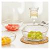 WAOCEO Fruit Bowls Fruit Plate Living Room Home Coffee Table Snack Plate Salad Plate Glass Fruit Plate Gold Edge Fruit Salad Plate Fruit basket (Color : B) view 3