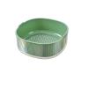 WAOCEO Fruit Bowls Thickened Double Layer Fruit Tray Plastic Draining Basket Leaking Basin Home Kitchen Wash Fruit Tray Fruit basket (Color : Green, Size : Small)