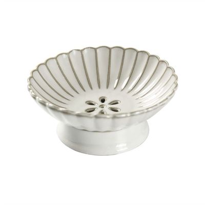 Fruit Bowls Drainable Fruit Plate Ceramic High-Footed Snack Plate Fruit Plate Home Fruit Bowl Retro Style Design Fruit Basket (Color : White)