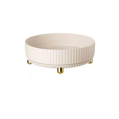 Fruit Bowls Rotatable Fruit Tray New Living Room Home Simple Modern Fruit Tray Coffee Table Creative Large Capacity Storage Tray Fruit basket (Color : White, Size : L)