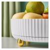Fruit Bowls Rotatable Fruit Tray New Living Room Home Simple Modern Fruit Tray Coffee Table Creative Large Capacity Storage Tray Fruit basket (Color : White, Size : L) view 3