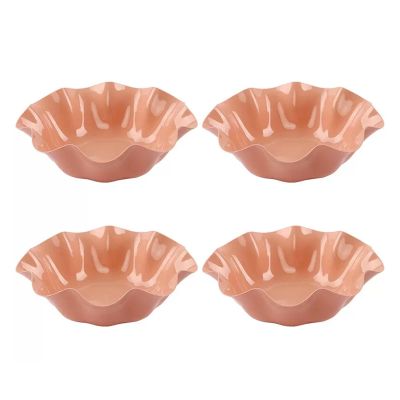 WAOCEO Fruit Bowls 4 PCS Fruit Tray Home Living Room Fruit Tray Modern Simple Coffee Table Snack Tray Creative Fruit Tray Plastic Dried Fruit Tray Fruit basket (Color : Pink)