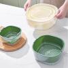 Fruit Bowls Thickened Double Layer Fruit Tray Plastic Draining Basket Leaking Basin Home Kitchen Wash Fruit Tray Fruit basket (Color : White, Size : Small) view 3