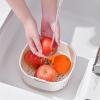 Fruit Bowls Thickened Double Layer Fruit Tray Plastic Draining Basket Leaking Basin Home Kitchen Wash Fruit Tray Fruit basket (Color : White, Size : Small) view 4