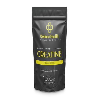 Creatine Monohydrate | 60 Capsules | 30 Day Supply | 1000mg Per Serving | Supports Muscle Growth, Strength & Performance | Pre & Post-Workout Supplement for Men & Women | Vegan Capsules | UK Made