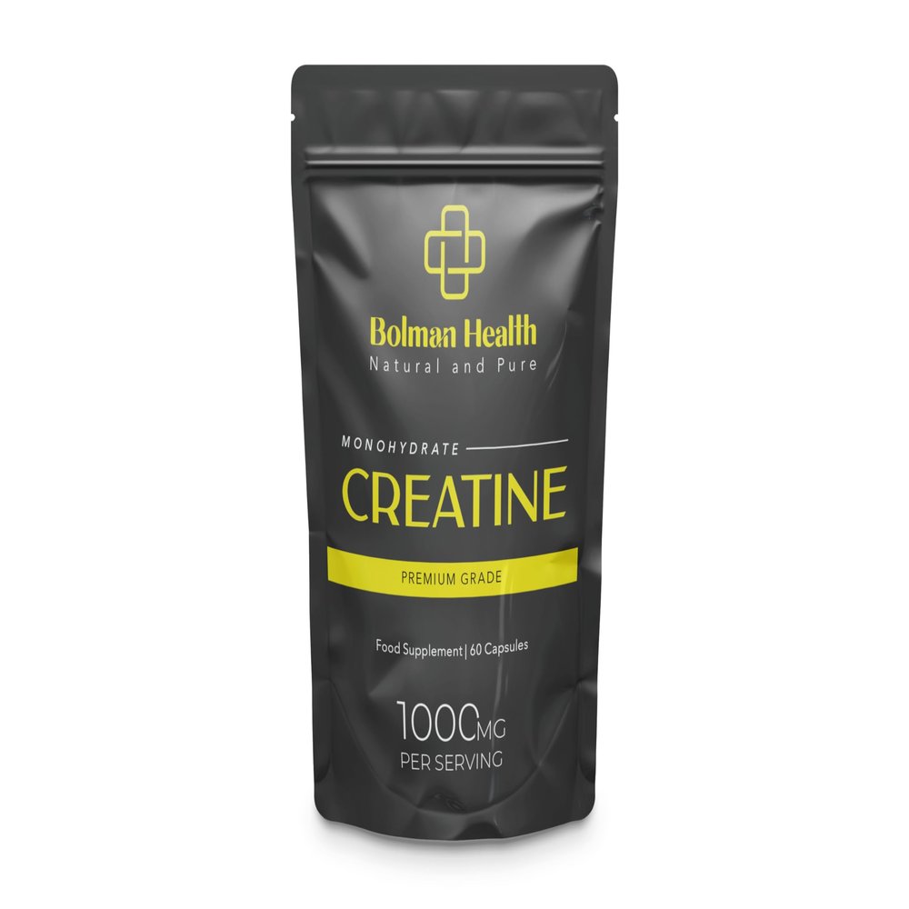 Creatine Monohydrate | 60 Capsules | 30 Day Supply | 1000mg Per Serving | Supports Muscle Growth, Strength & Performance | Pre & Post-Workout Supplement for Men & Women | Vegan Capsules | UK Made