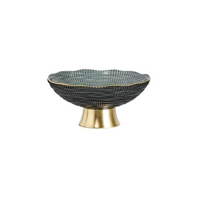 WAOCEO Fruit Bowls Glass Fruit Tray Living Room Home Tray Office Luxury Style High-end Snack Tray Coffee Table Ornaments Dried Fruit Candy Tray Fruit basket (Color : B, Size : M)