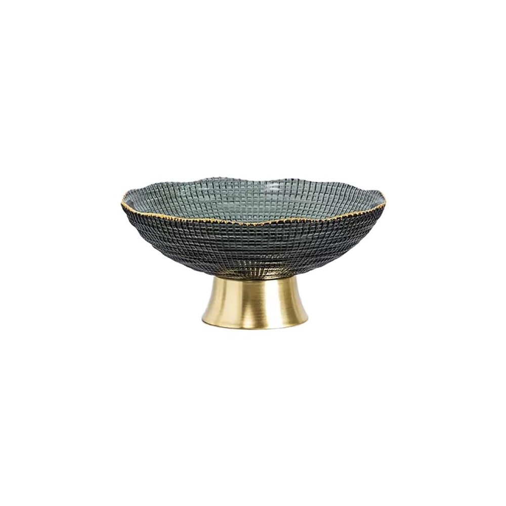 WAOCEO Fruit Bowls Glass Fruit Tray Living Room Home Tray Office Luxury Style High-end Snack Tray Coffee Table Ornaments Dried Fruit Candy Tray Fruit basket (Color : B, Size : M)