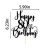 Dcokska Happy Birthday 80th Cake TopperMen/Women 80th Birthday,80th Anniversary Party Cake Topper Decorations/Dinner Party Decorations (80) view 3