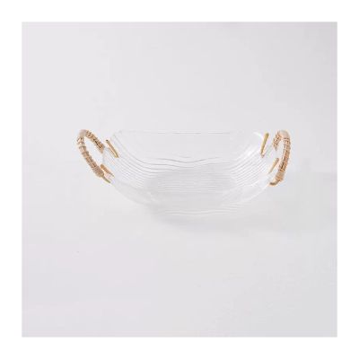Fruit Bowls Glass Fruit Tray Living Room Home Senior Fruit Basket Afternoon Tea Snacks Coffee Table Tray With Carry Handle Fruit Tray Fruit basket (Color : B)