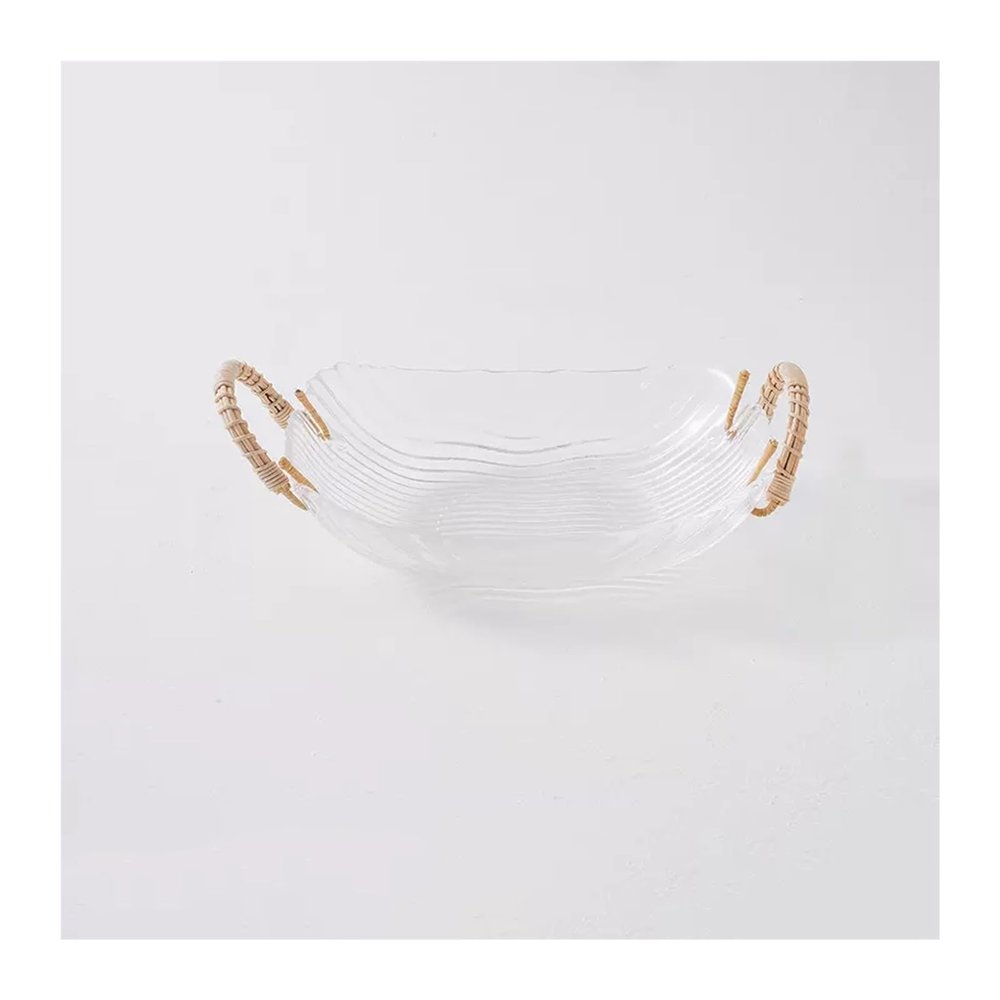 Fruit Bowls Glass Fruit Tray Living Room Home Senior Fruit Basket Afternoon Tea Snacks Coffee Table Tray With Carry Handle Fruit Tray Fruit basket (Color : B)