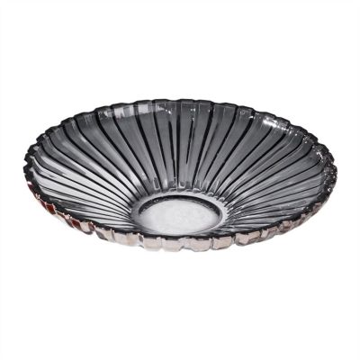 WAOCEO Fruit Bowls Simple Fashion Thickened Glass Fruit Plate Candy Snack Tray Open Large-Capacity Design Dessert Fruit Bowl Decorative Fruit Plate Fruit Basket (Color : Black)