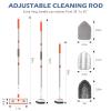 SetSail 4-in-1 Tile Tub Floor Scrubber with 52-inch Adjustable Long Handle Shower Cleaner Brush Comes with Window Scrubber and 3 Replacement Brush Heads for Cleaning Bathroom Kitchen Walls Tub Tile view 2