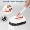 SetSail 4-in-1 Tile Tub Floor Scrubber with 52-inch Adjustable Long Handle Shower Cleaner Brush Comes with Window Scrubber and 3 Replacement Brush Heads for Cleaning Bathroom Kitchen Walls Tub Tile view 4