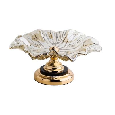 WAOCEO Fruit Bowls Creative Light Luxury Style Glass Fruit Plate Home Living Room Coffee Table Plate High Sense Decorative Tray Dessert Table Ornaments Fruit basket (Color : G)