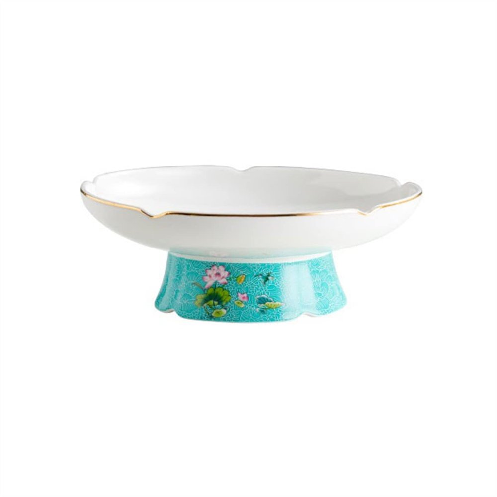 WAOCEO Fruit Bowls Tall Ceramic Fruit Plate 10 Inch Large Capacity Fruit Tray Creative Dessert Snack Bowl Vegetable Salad Plate Fruit Basket (Color : B)