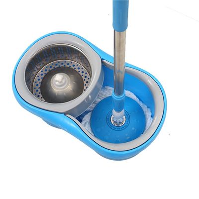 SinSed 360 Microfibre Spin Mop Set with Rotating Bucket and 2 Absorbent Heads (Blue)