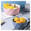 WAOCEO Fruit Bowls Fruit Tray Living Room Home Kitchen Double Wash Vegetable Draining Basket Fruit Basket Blue Green Pink Fruit Bowl Fruit basket (Color : Pink, Size : L) view 3
