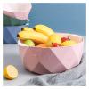 WAOCEO Fruit Bowls Fruit Tray Living Room Home Kitchen Double Wash Vegetable Draining Basket Fruit Basket Blue Green Pink Fruit Bowl Fruit basket (Color : Pink, Size : L) view 4