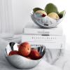 WAOCEO Fruit Bowls Stainless Steel Light Luxury Style Fruit Plate Living Room Home Decorative Ornaments Silver Coffee Table Fruit Plate Fruit basket (Size : Small) view 4