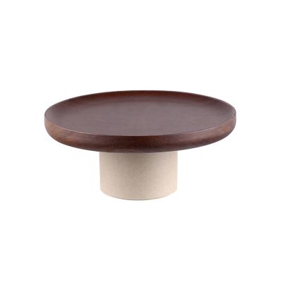 Fruit Bowls Tall Fruit Tray Home Living Room High Diaojiao Wooden Cake Tray High Value Snacks Fruit Snack Tray Set Wooden Fruit Tray Fruit basket (Color : A, Size : L)