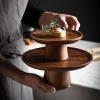 Fruit Bowls Tall Fruit Tray Home Living Room High Diaojiao Wooden Cake Tray High Value Snacks Fruit Snack Tray Set Wooden Fruit Tray Fruit basket (Color : A, Size : L) view 3