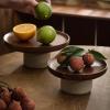 Fruit Bowls Tall Fruit Tray Home Living Room High Diaojiao Wooden Cake Tray High Value Snacks Fruit Snack Tray Set Wooden Fruit Tray Fruit basket (Color : A, Size : L) view 4