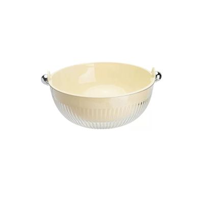 WAOCEO Fruit Bowls Washing Basin Draining Basket Household Washing Fruit Tray Light Luxury Water Filter Kitchen Fruit Tray Washing Vegetable Basket Fruit Basket Fruit basket (Color : Milk white)
