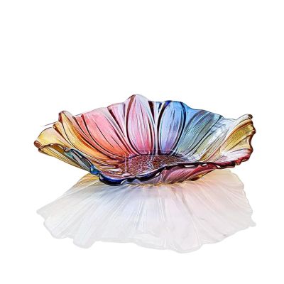 WAOCEO Fruit Bowls Fruit Plate Home Living Room Coffee Table Fruit Plate Crystal Glass Coffee Table Snack Plate Fruit basket (Color : 06)