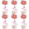 24 PCS Happy Galentines Day Cupcake Toppers,Glitter Sweet Love Valentine Cupcake Picks for Valentine's Day Theme Birthday Party Cake Decorations, Valentines Day Party Decorations Supplies view 1