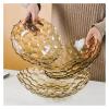 WAOCEO Fruit Bowls 2 PCS Home Fruit Plate Luxury Style Premium Fruit Plate Living Room Coffee Table Candy Plate Snack Plate Fruit basket (Color : Gold) view 4