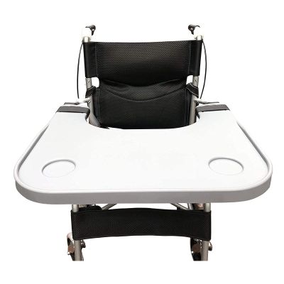Wheelchair Tray Table, Detachable Wheelchair Lap Tray with Cup Holder, Wheelchair Accessories for Writing Reading and Eating Resting