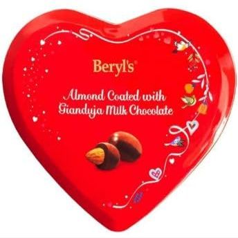 Beryl's Heart Tin Almond Coated with Gianduja Milk Chocolate 80g (MY)