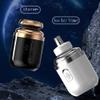 2 in 1 Capsule Mini Shaver for Men, Wireless Shaving Beard Nose Hair Trimmer, Washable Electric Shaver, Rechargeable Portable Razor (Black) view 2