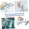 Angoily 200pcs Stainless Steel Tweezers Tip Covers Elbow Clip Silicone Protective Non-Skid Caps for Precision Beauty Care and Crafting Use view 4