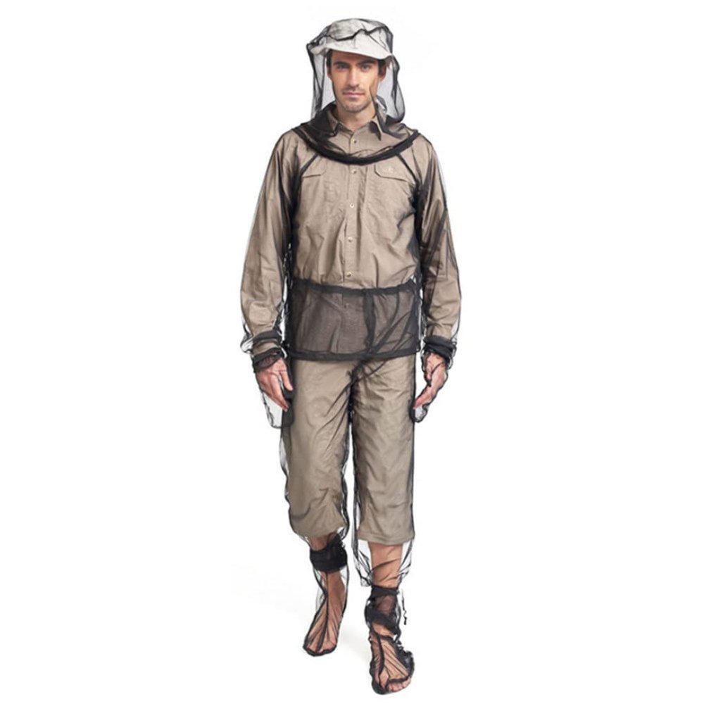 Anti Mosquito Clothing Mosquito Suit Mosquito Protection 4PCS/Set Translucent Breathable Mosquito Nets Adjustable Mosquito Suit Foldable Mosquito Protection for Camping Cycling Fishing Hiking S/M