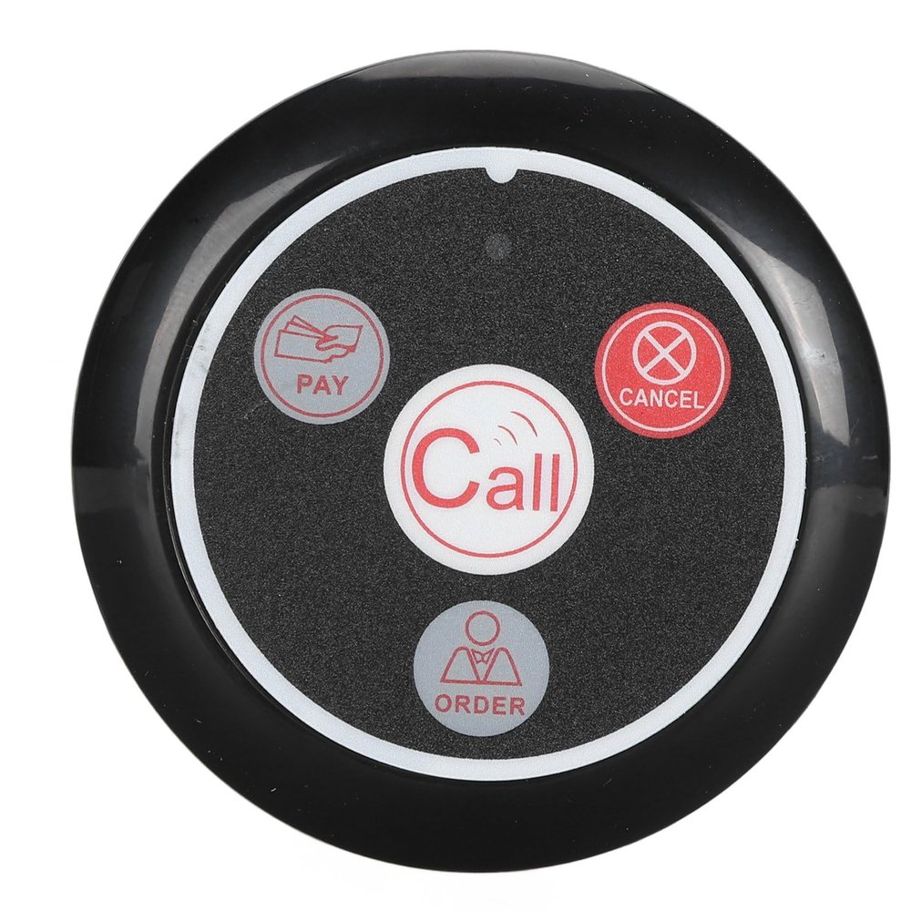 Waterproof Wireless Call Button, Long Distance Pager System for Restaurant, 3 Functions for Cafe Bar Canteen