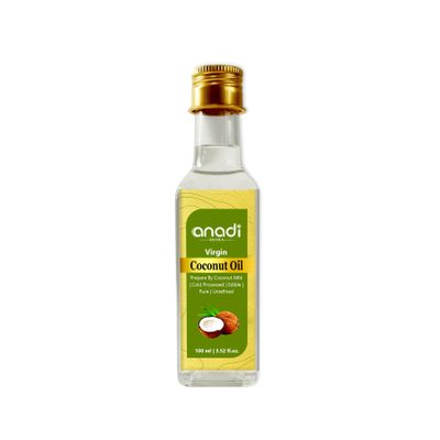 Anadi Pure Bliss Coconut Oil | Nutritious & Flavorful | Nariyal Tel | Nature's Nourishment for Skin | Rich In Vitamin E | Natural Moisturizer | Antifungal Properties | 100 ML