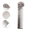 Angoily 2pcs Portable Skull Design Beard Comb Dual-sided Zinc Alloy Hairdressing Tool for Men Ergonomic Travel-friendly Irritation for Grooming and Styling Beards view 3