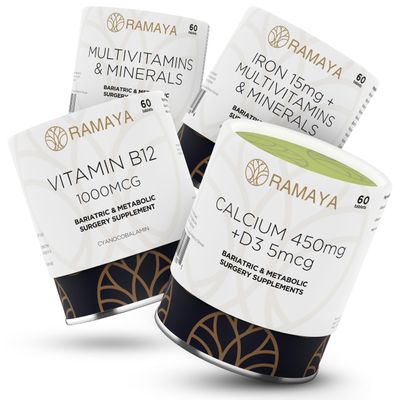 Bariatric Multivitamin Iron Calcium B12 & Minerals 1 PER Day for Gastric Sleeve Bypass Surgery Supplements 60 Tablets Each (2-Month Supply)