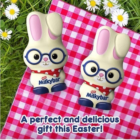 2 x Milkybar White Chocolate Bunny 88G Delicious Tasty And Twisty Treat Gift Hamper, For Christmas,Birthday,Easter Gift Sold By Kidzbuzz