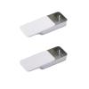 2Pcs Dental Floss Portable Case, Metal Rectangular Sliding Floss Boxes Small Tins with Lids for Travel, Portable Travel Floss Box, Convenient Dental Floss Dispenser 3.15 x 1.96 x 0.54 in (White) view 2