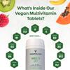 Vegetology Vegan Multivitamin Tablets for Women and Men, 26 Chelated Vitamins and Minerals with Iron, Vitamin B12, D3 and K2, Metabolic, Brain, Immune Support, 60 Tablets, 2 Months Supply, Ages 11+ view 3