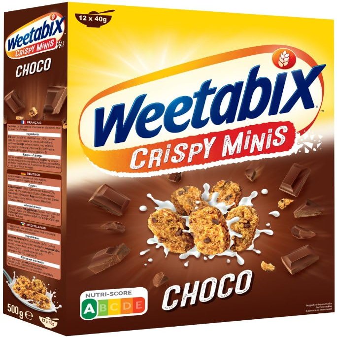 Weetabix - Minis Choco - Whole Wheat Cereals with Chocolate Chips (12 units of 500g)